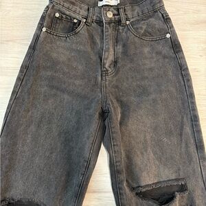 ADIKA Black Wash Ripped Jeans